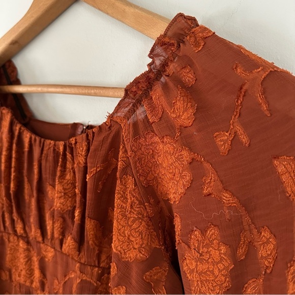 Gauze Floral Patterned Boho 3/4 Sleeve Mini Dress Girls - Picture 6 of 12